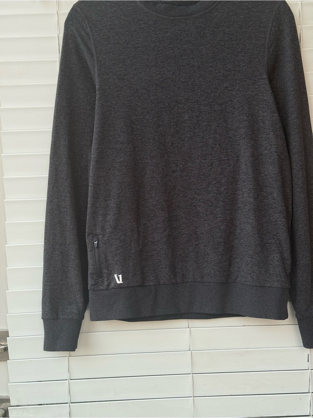 Vuori Ponto Performance Crew Charcoal Heather Sweatshirt Men's V224 S Dreamknit - Picture 5 of 12